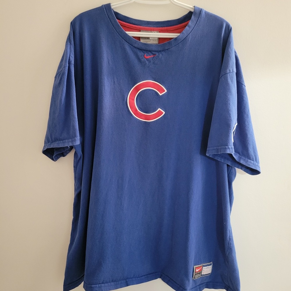 Y2K Nike Team Chicago Cubs Short Sleeve T-Shirt Men's‎ Size XXL Blue